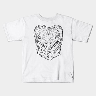 Scary Snake Monster Horror Black Lineart Kids T-Shirt